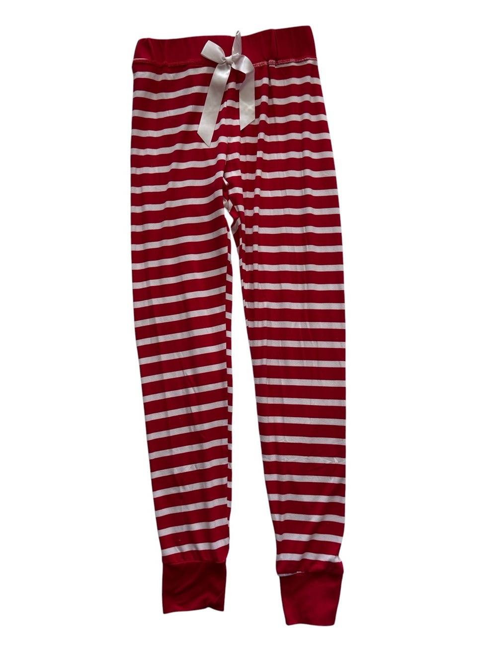 Red White Striped Elastic Holiday Pajama Pants
